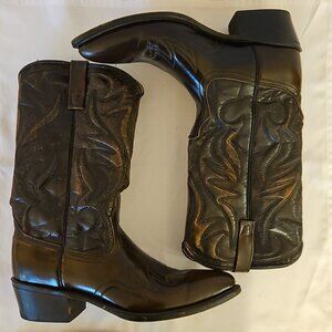 Hanover Western Boots Mens 9 D Brown Distressed Leather Cowboy 47667 Vintage